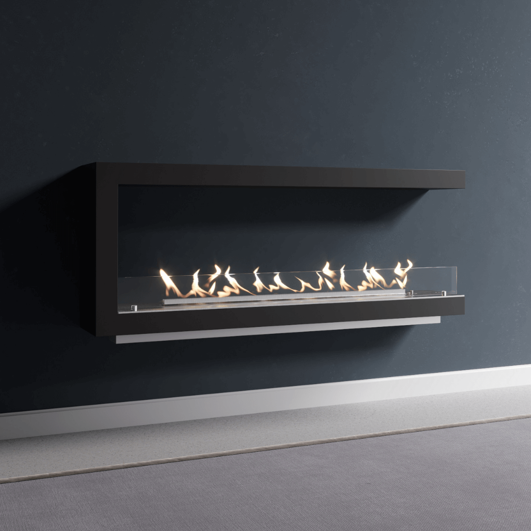 SAfire Canto Wall Art gas fireplace with two open sides — architectural flair