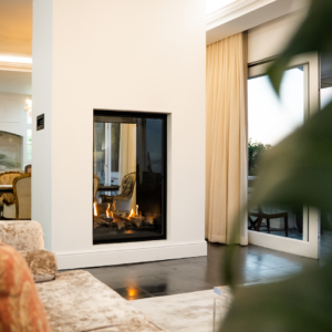 SAfire Pureview Skyline 600 See-Through double-sided flueless gas fireplace for open-plan spaces